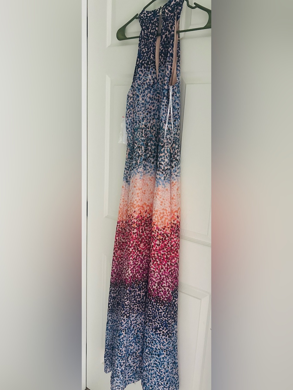 Multi color Polk a dot pattern sleeveless maxi dress